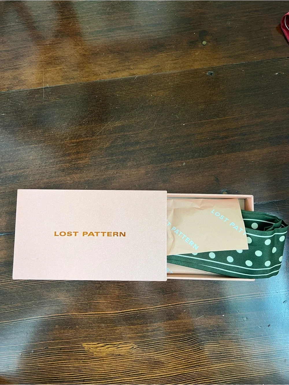 Polka Dot Skinny Scarf - Olive Green